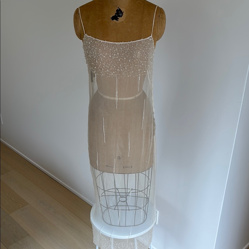 Alberta Ferretti, Silk, Beaded Sheer Gown